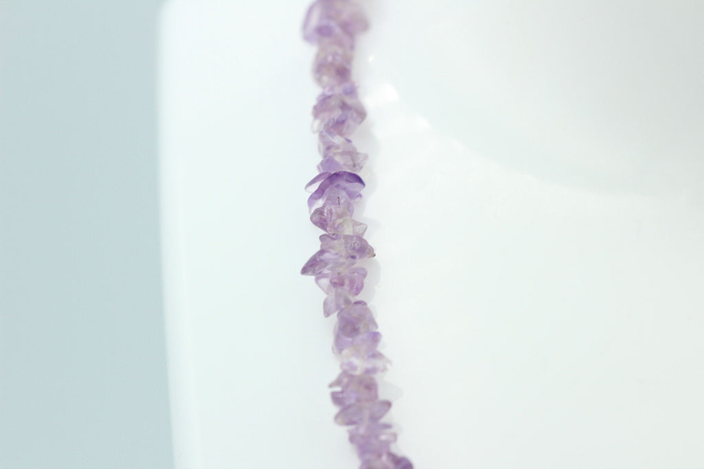 38,5 Carat funkelndes pink Amethyst Collier Splitterkette 925 Silber Verlängerung