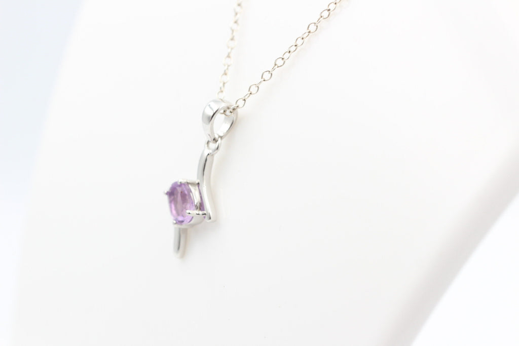 Edler 0,72 Carat pinker Amethyst Anhänger 925 Silber  pinkfarbener Amethyst
