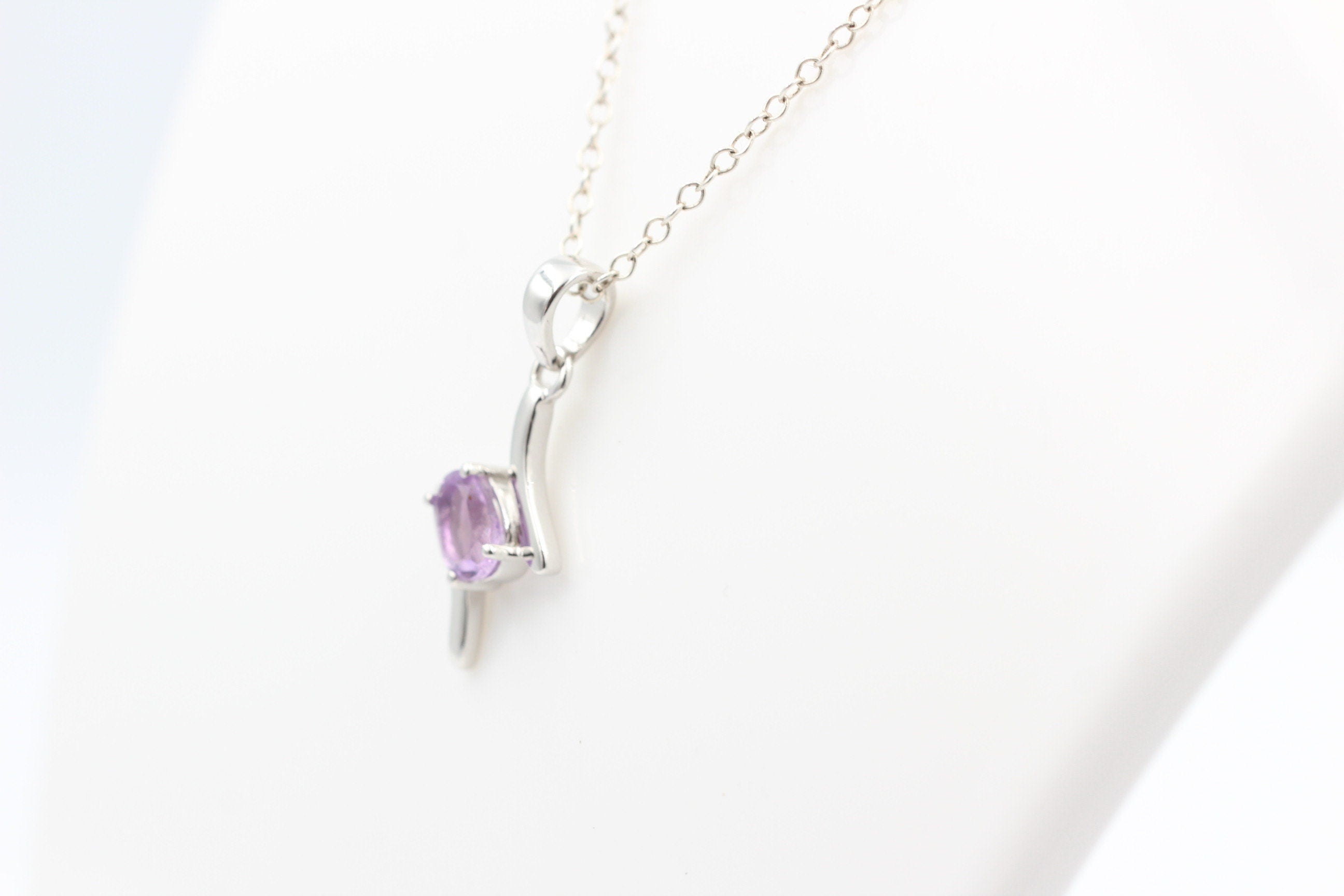 Edler 0,72 Carat pinker Amethyst Anhänger 925 Silber  pinkfarbener Amethyst
