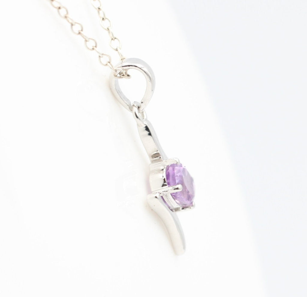 Edler 0,72 Carat pinker Amethyst Anhänger 925 Silber  pinkfarbener Amethyst