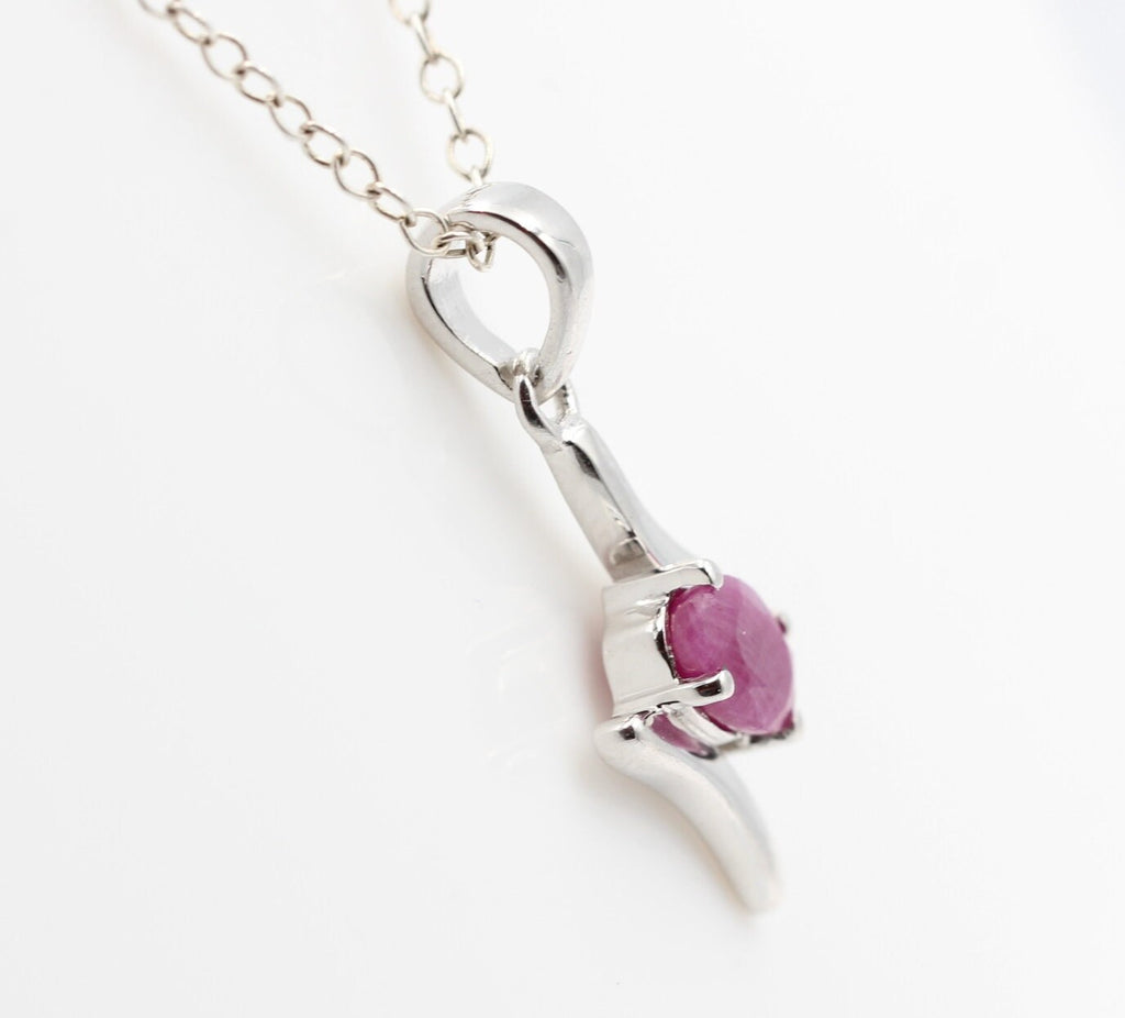 0,72 Carat Rubin Anhänger 925 Silber  Rubinanhänger Schmuckstück