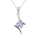 0,72 Carat Tansanit Anhänger 925 Silber Collier Kette Tansanit aus Afrika
