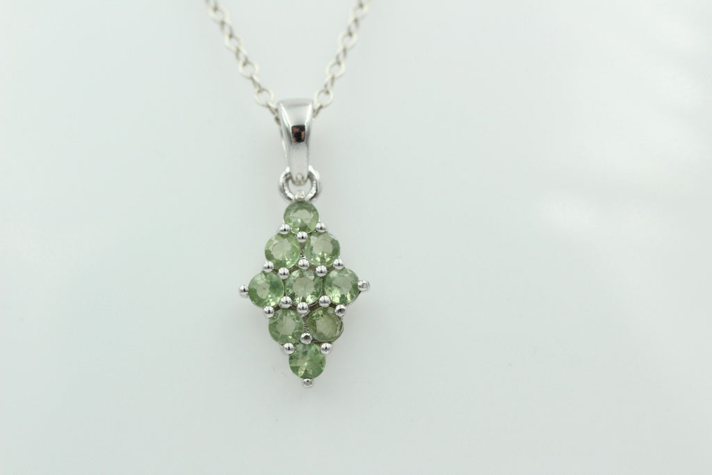 1,68 Carat güner Saphir Anhänger 925 Silber Collier Kette Saphiranhänger Top