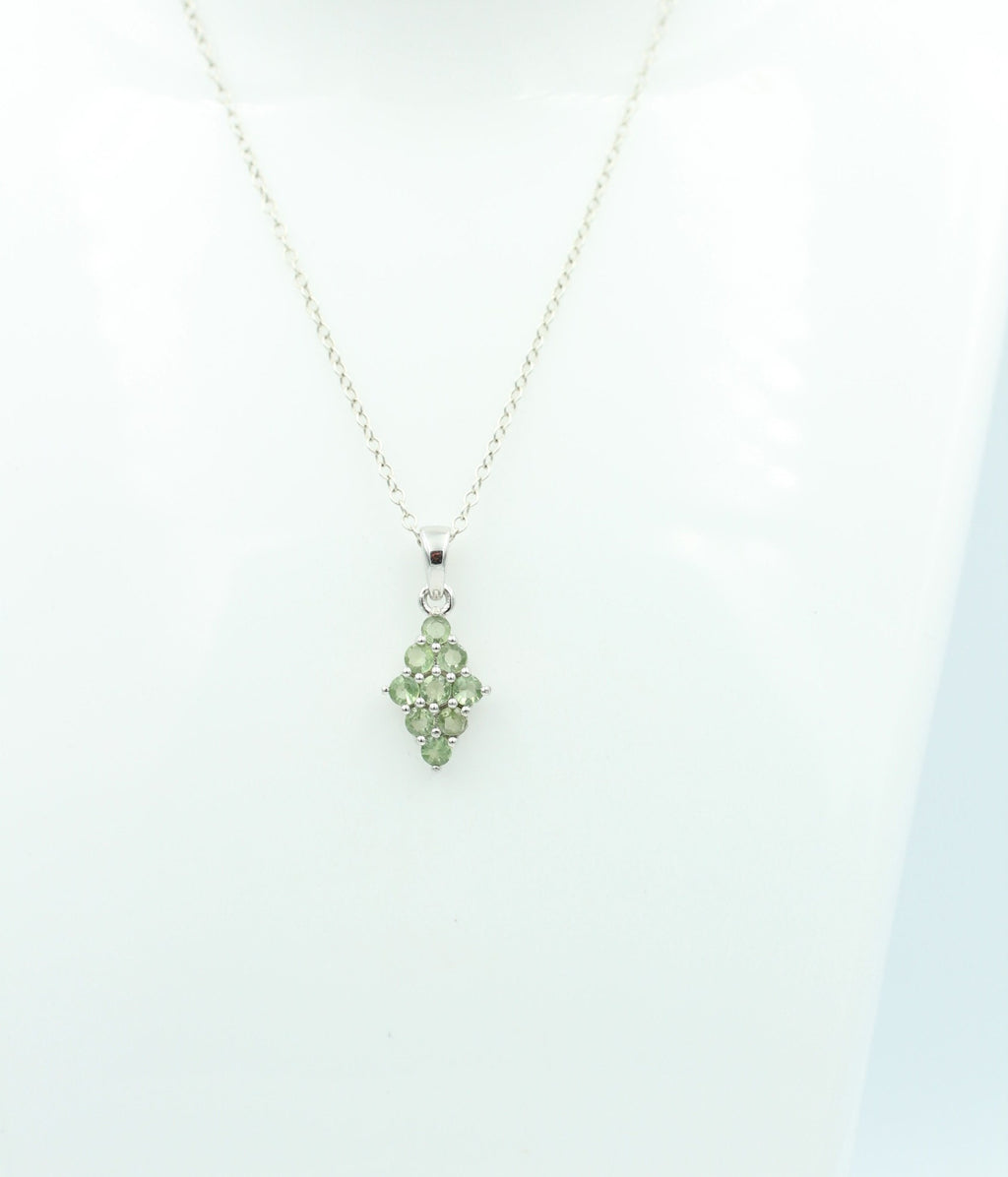 1,68 Carat güner Saphir Anhänger 925 Silber Collier Kette Saphiranhänger Top