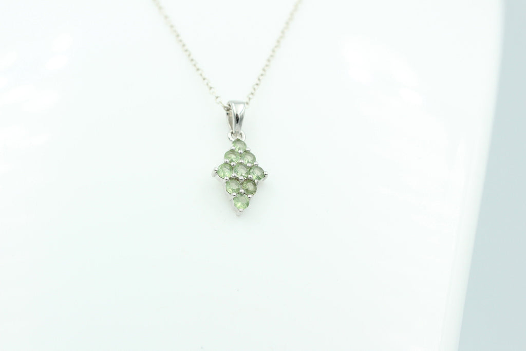 1,68 Carat güner Saphir Anhänger 925 Silber Collier Kette Saphiranhänger Top