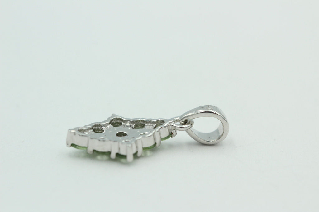 1,68 Carat güner Saphir Anhänger 925 Silber Collier Kette Saphiranhänger Top