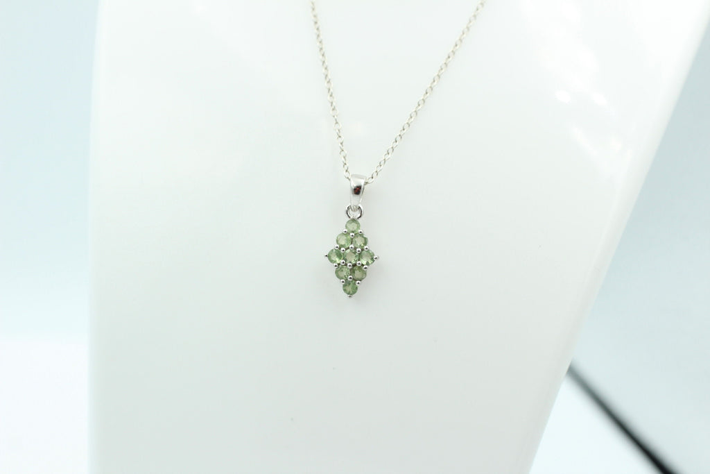 1,68 Carat güner Saphir Anhänger 925 Silber Collier Kette Saphiranhänger Top