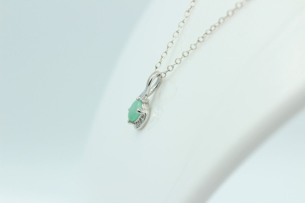 1,12 Carat Smaragd Anhänger 925 Silber  mit Zirkonia top Edel