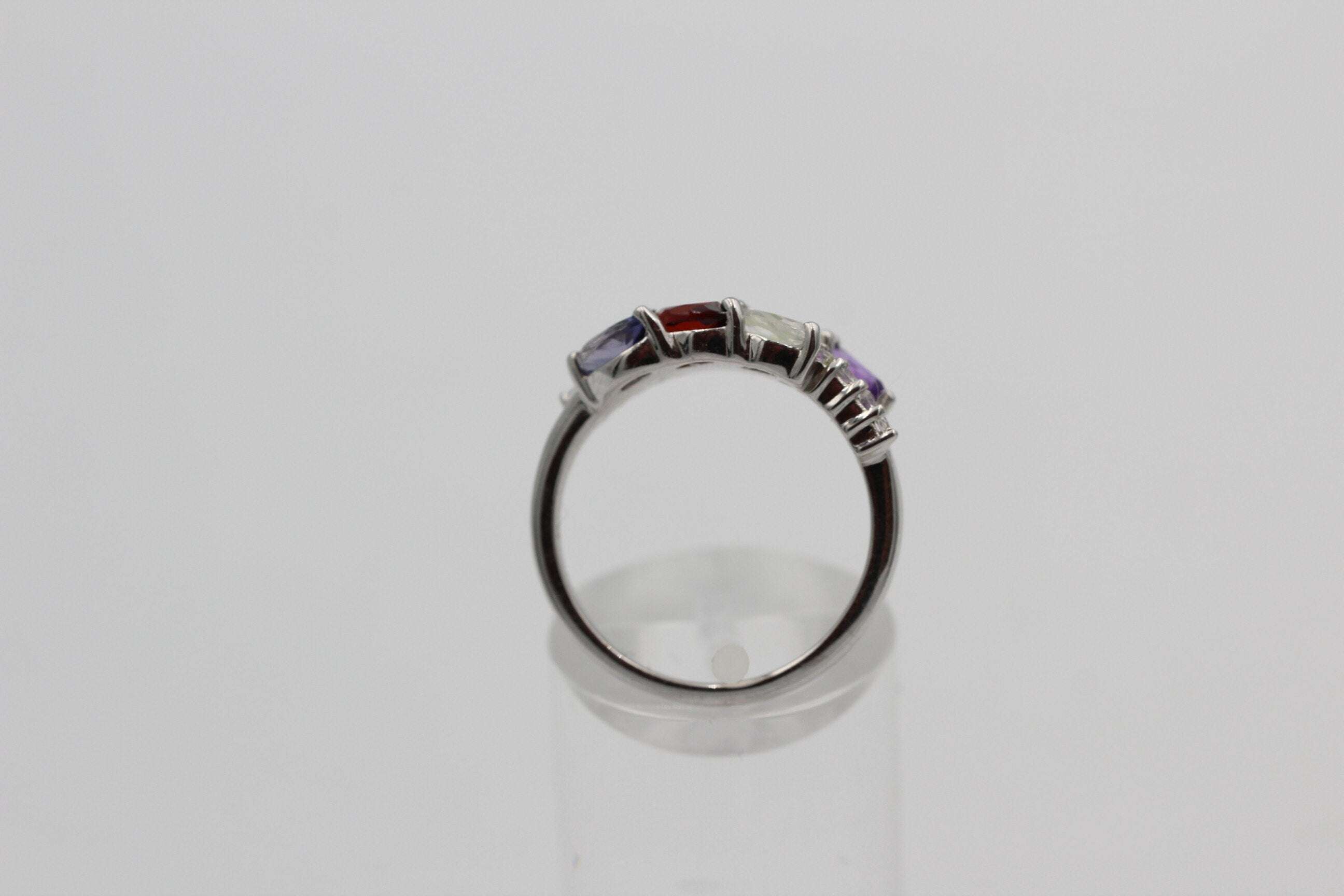Edler 0,95 Carat Multi Edelstein Ring 925 Silber Größe 7 / 17 / 54 Edelsteinring