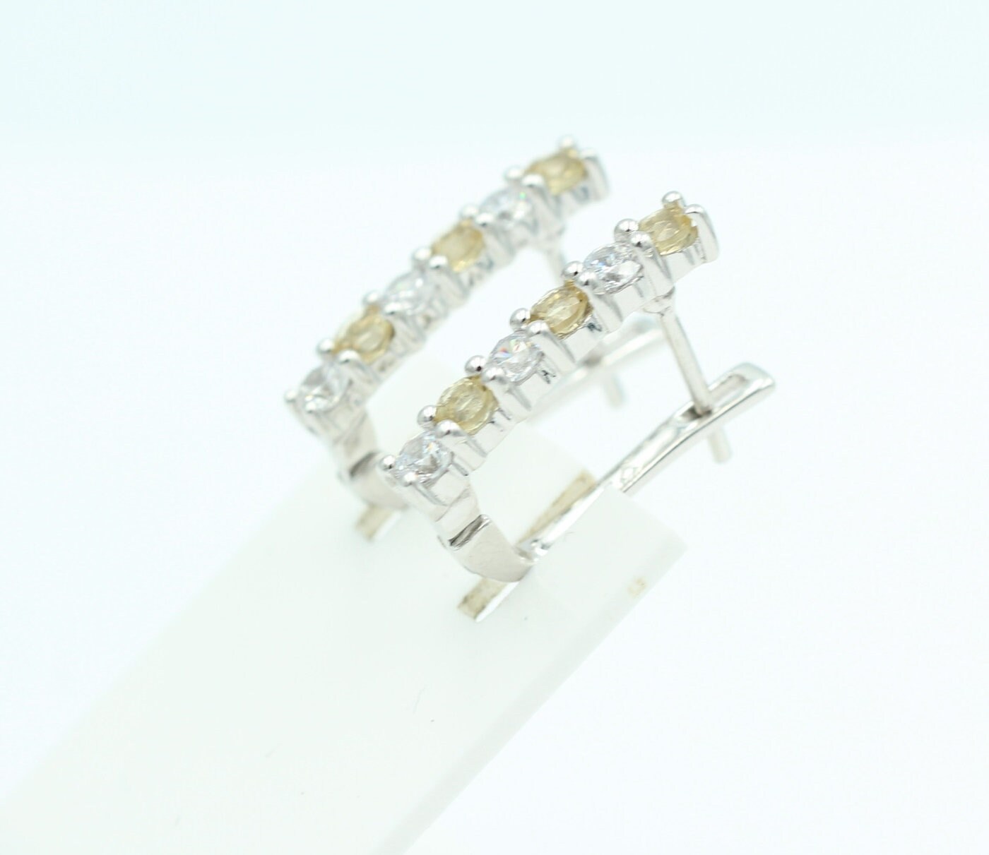 Edle 1,1 Carat Honigquarz Ohrschmuck 925 Silber Honigquarz mit Zirkonia