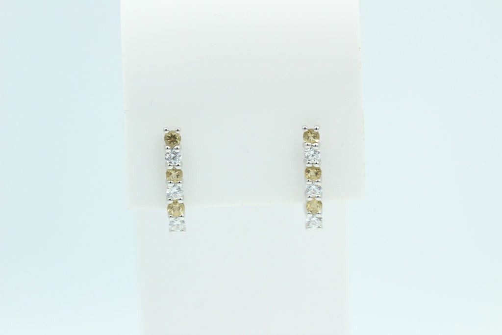 Edle 1,1 Carat Honigquarz Ohrschmuck 925 Silber Honigquarz mit Zirkonia