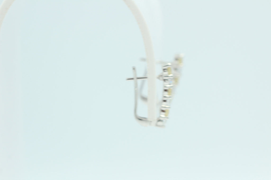 Edle 1,1 Carat Honigquarz Ohrschmuck 925 Silber Honigquarz mit Zirkonia