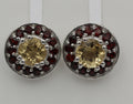 Edle 1,42 Carat Citrin Granat Ohrstecker 925 Silber Edelsteinohrstecker Top