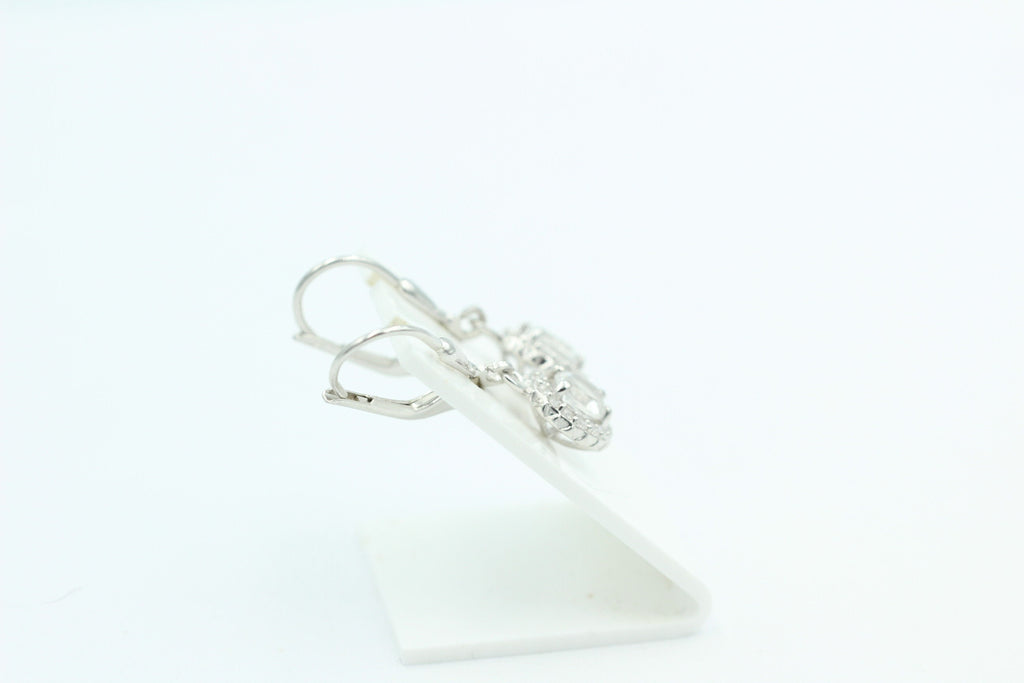 1,2 Carat Bergkristall Brisur 925 Silber Ohrhänger Ohrstecker mit Zirkonia Top
