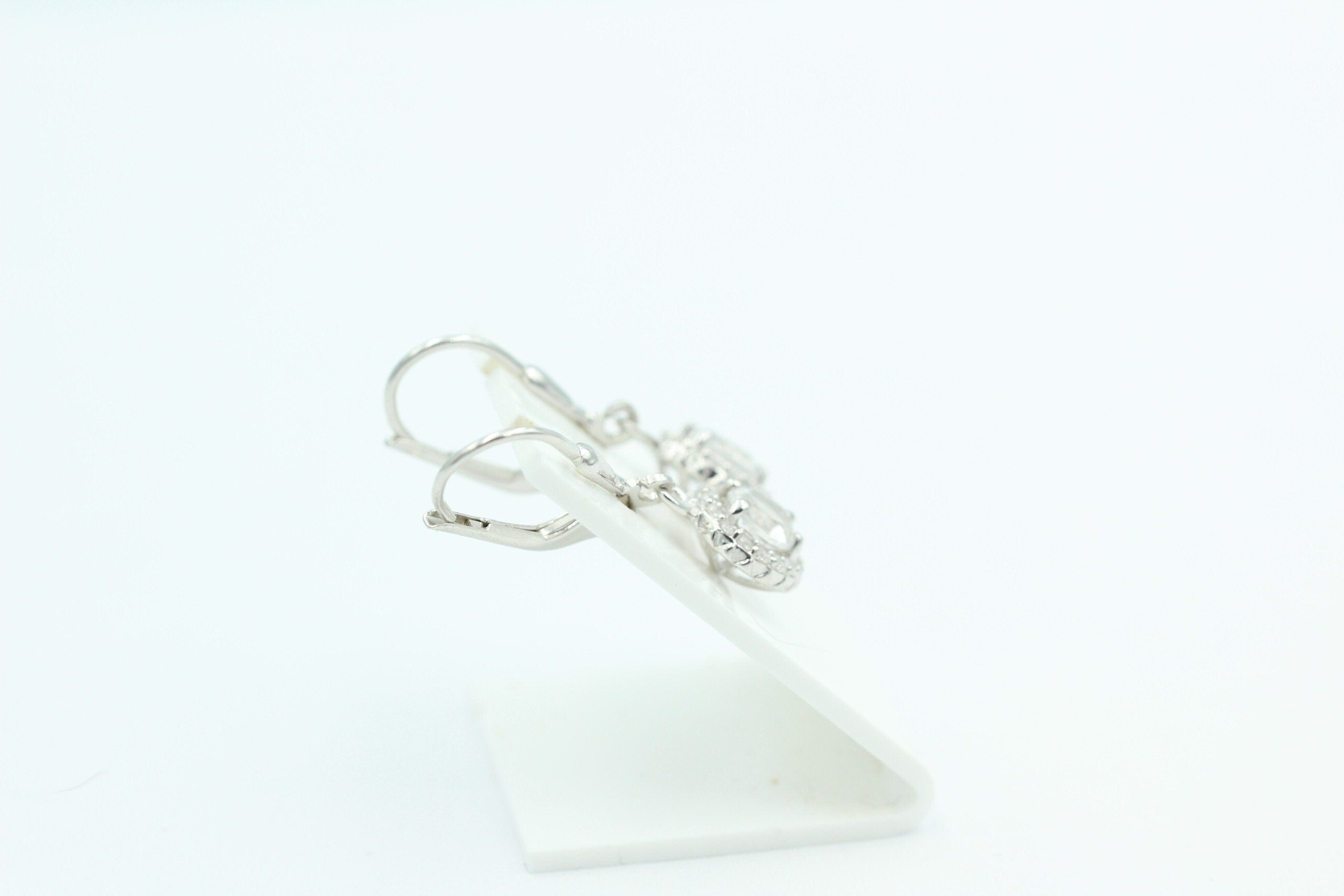 1,2 Carat Bergkristall Brisur 925 Silber Ohrhänger Ohrstecker mit Zirkonia Top