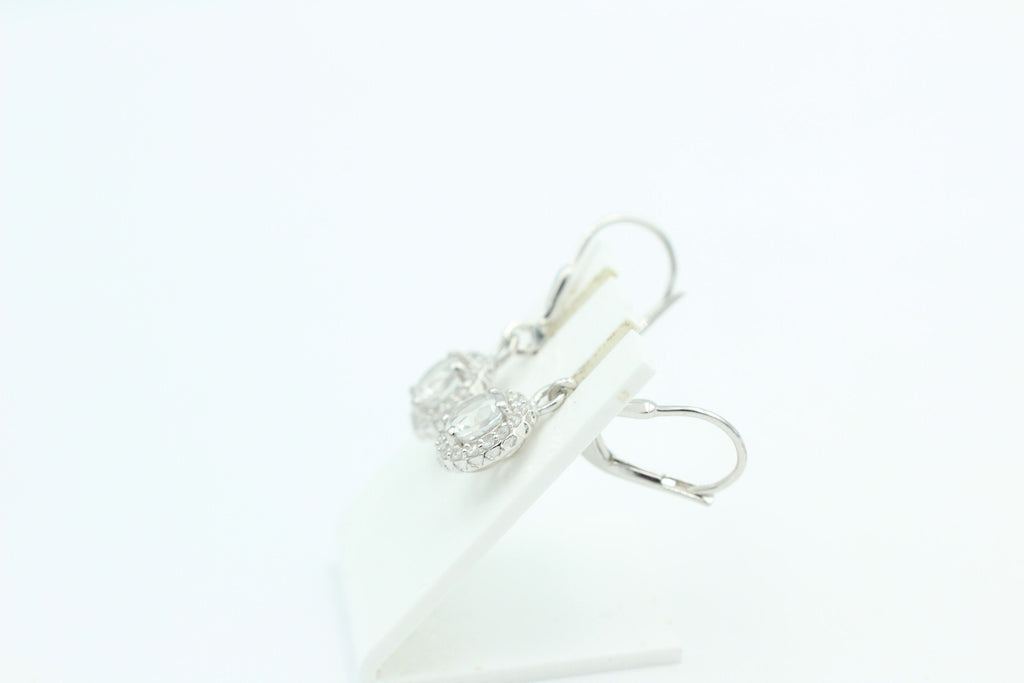 1,2 Carat Bergkristall Brisur 925 Silber Ohrhänger Ohrstecker mit Zirkonia Top