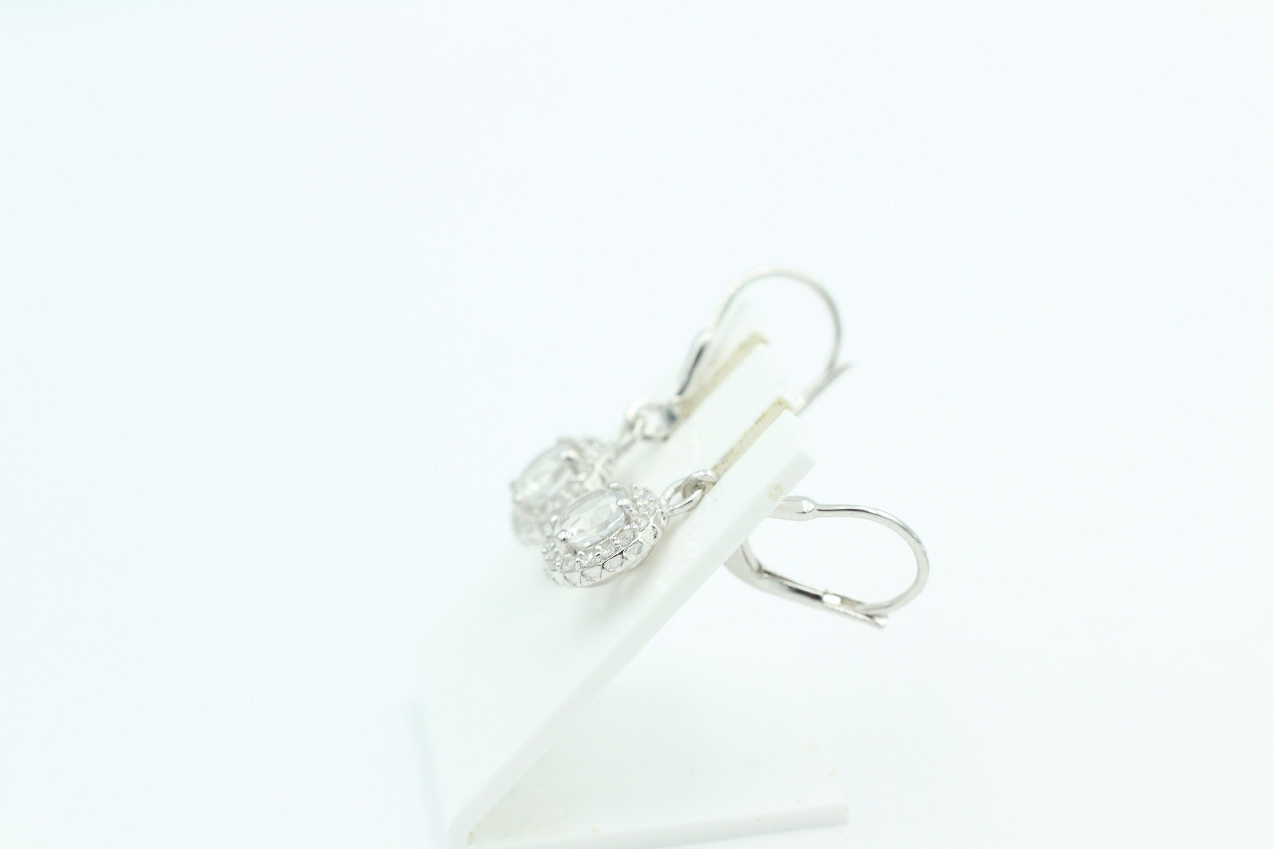1,2 Carat Bergkristall Brisur 925 Silber Ohrhänger Ohrstecker mit Zirkonia Top