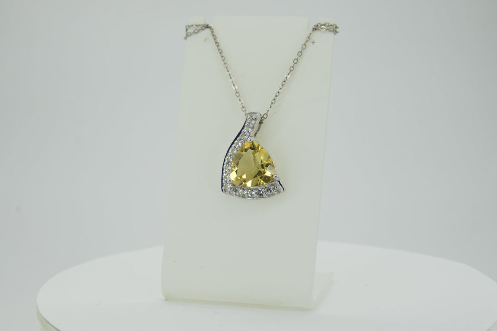 Edler 4,85 Carat Citrin weisstopas Anhanger 925 Silber weisser Topas