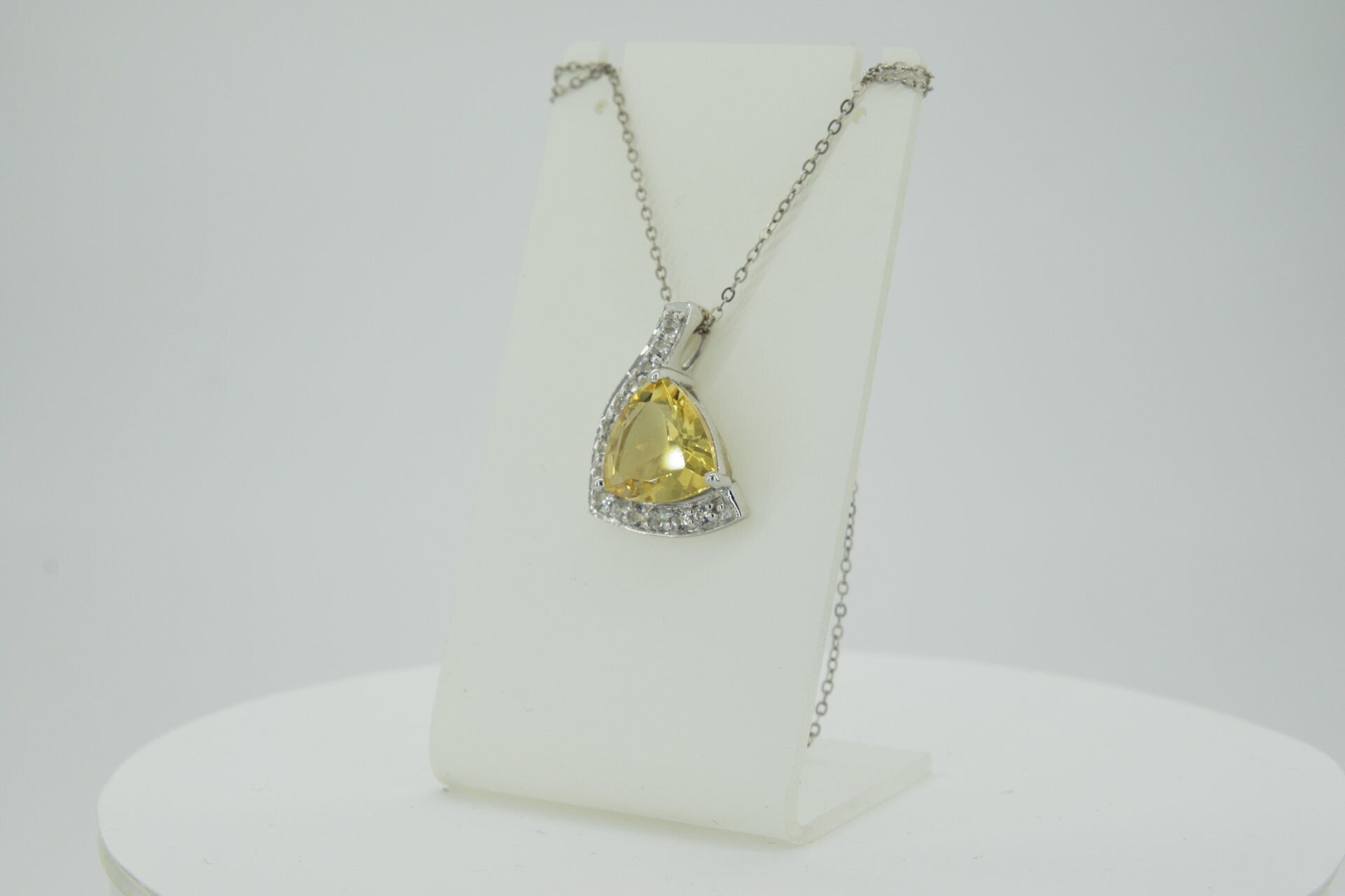 Edler 4,85 Carat Citrin weisstopas Anhanger 925 Silber weisser Topas