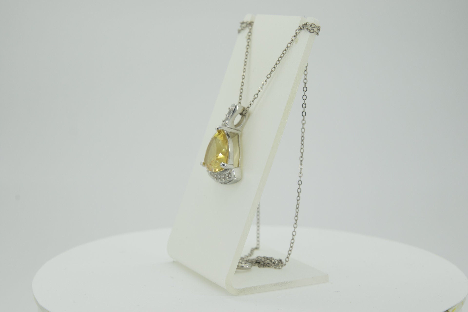 Edler 4,85 Carat Citrin weisstopas Anhanger 925 Silber weisser Topas