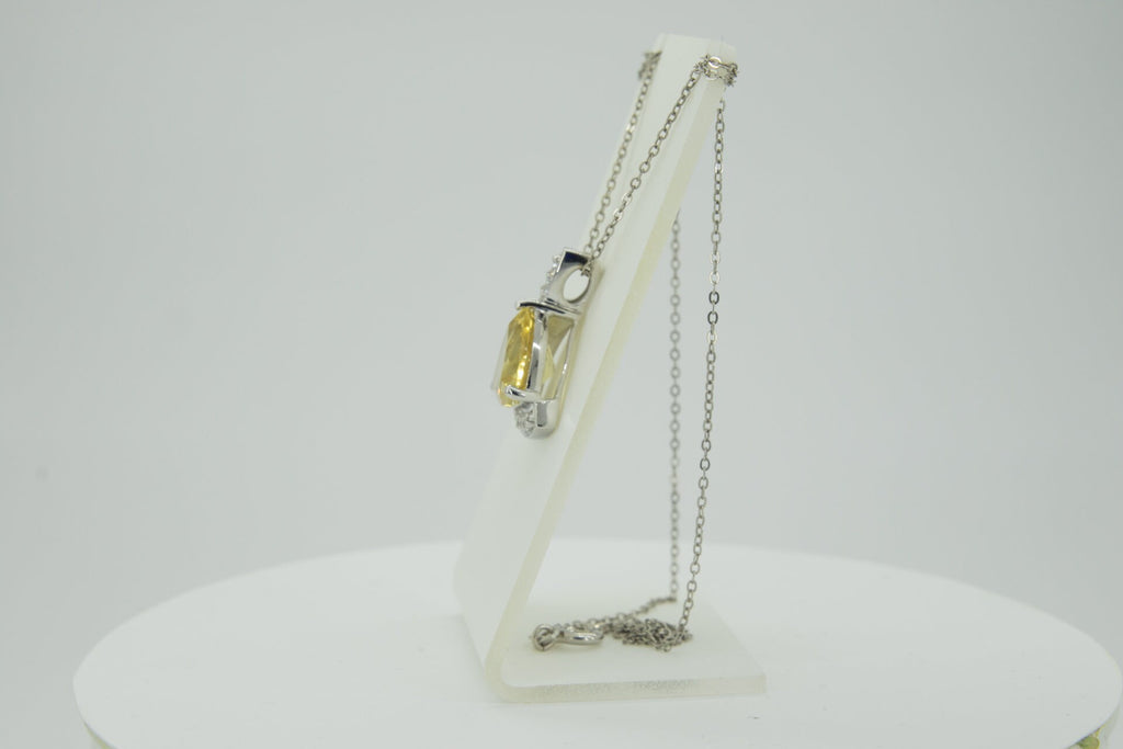Edler 4,85 Carat Citrin weisstopas Anhanger 925 Silber weisser Topas