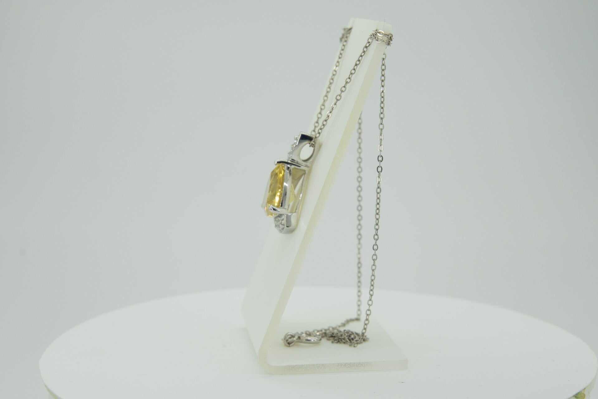 Edler 4,85 Carat Citrin weisstopas Anhanger 925 Silber weisser Topas