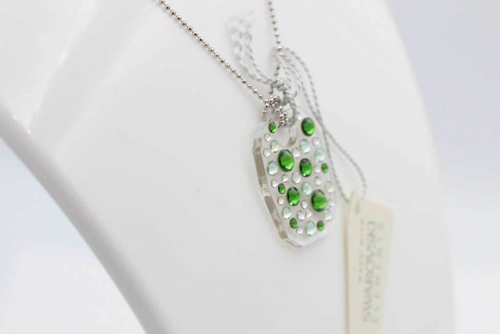 Collier Bubble mit Swarovski-Elements Fern Green mit 925 Silber Kette