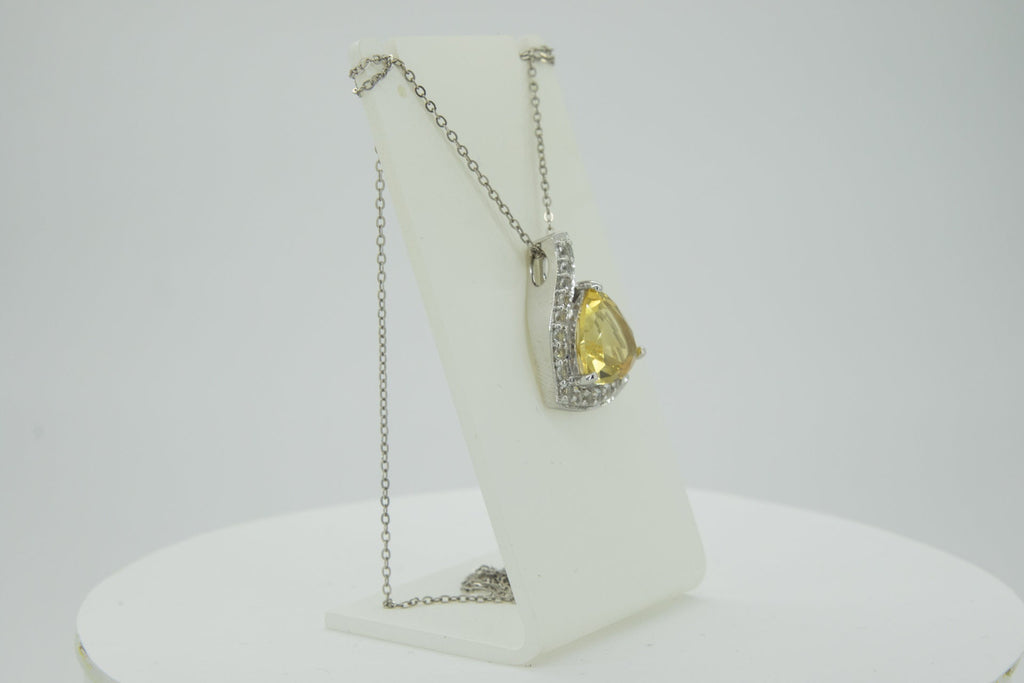 Edler 4,85 Carat Citrin weisstopas Anhanger 925 Silber weisser Topas