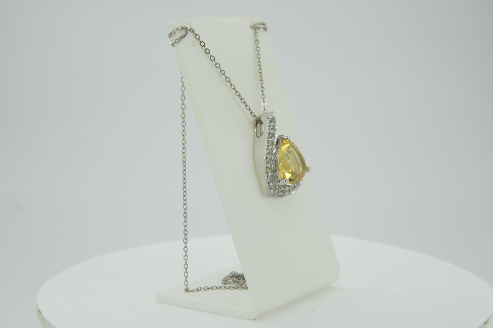 Edler 4,85 Carat Citrin weisstopas Anhanger 925 Silber weisser Topas