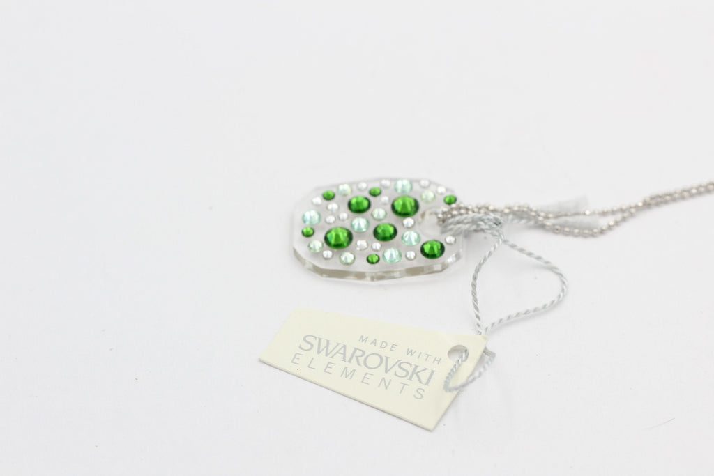 Collier Bubble mit Swarovski-Elements Fern Green mit 925 Silber Kette