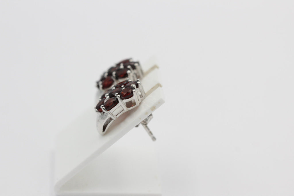 Edle 3,33 Carat Granat Ohrstecker 925 Silber Olivin Schmuck Top Edel Edelstein