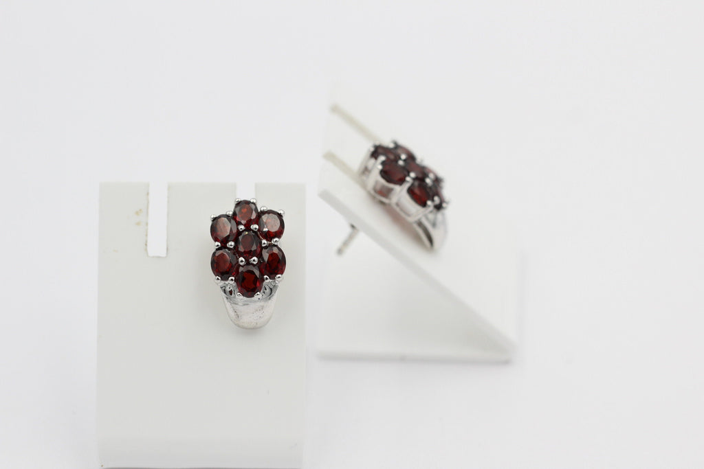 Edle 3,33 Carat Granat Ohrstecker 925 Silber Olivin Schmuck Top Edel Edelstein