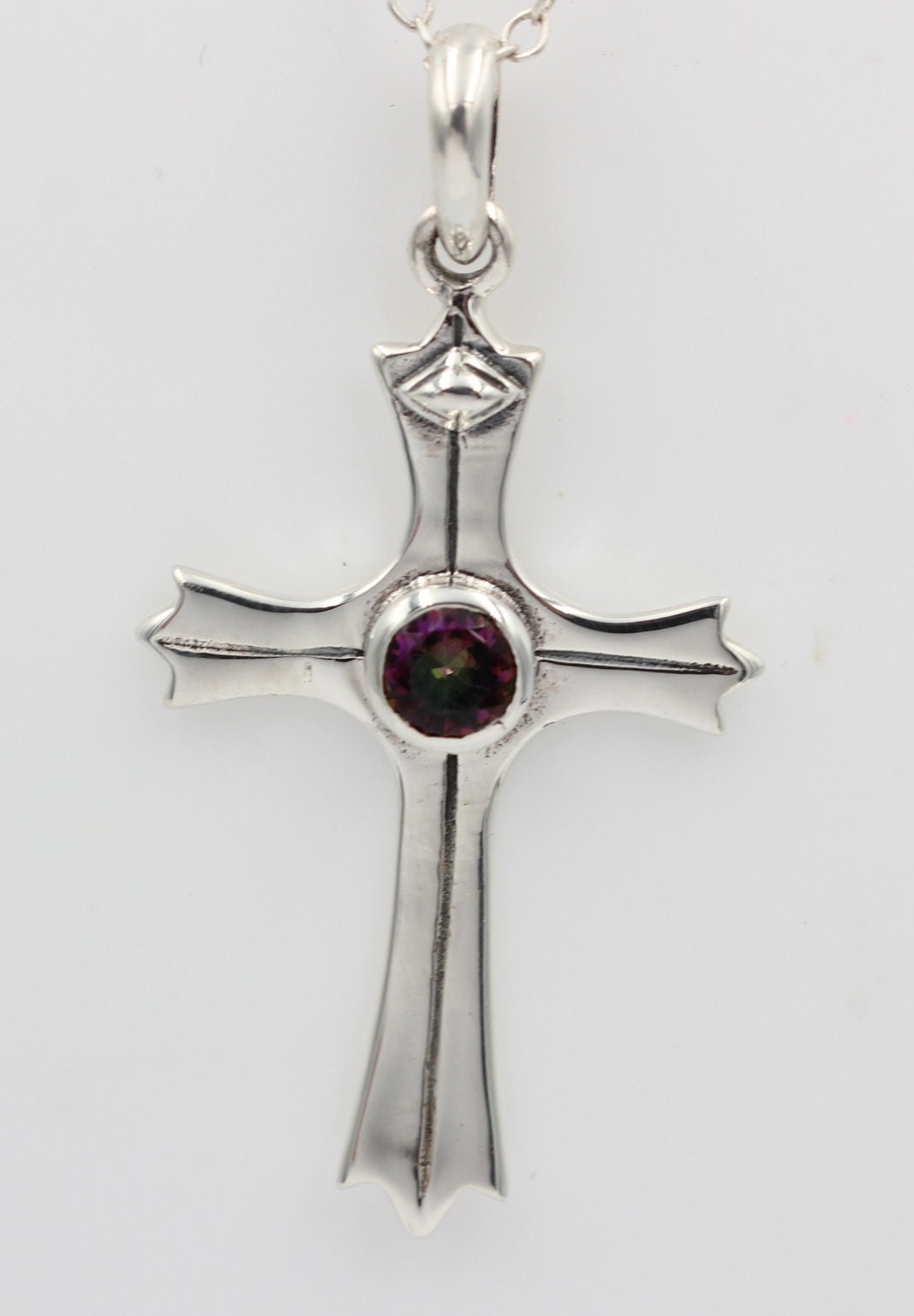 0,36 Carat Mystiktopas Kreuz Anhänger 925 Silber mystic Topas
