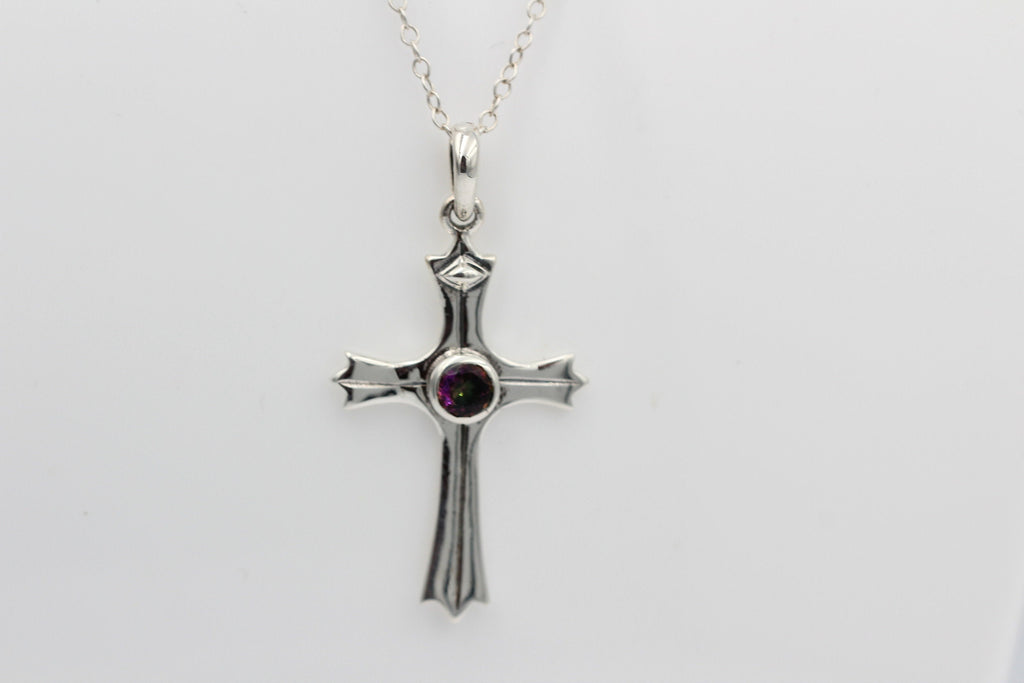 0,36 Carat Mystiktopas Kreuz Anhänger 925 Silber mystic Topas