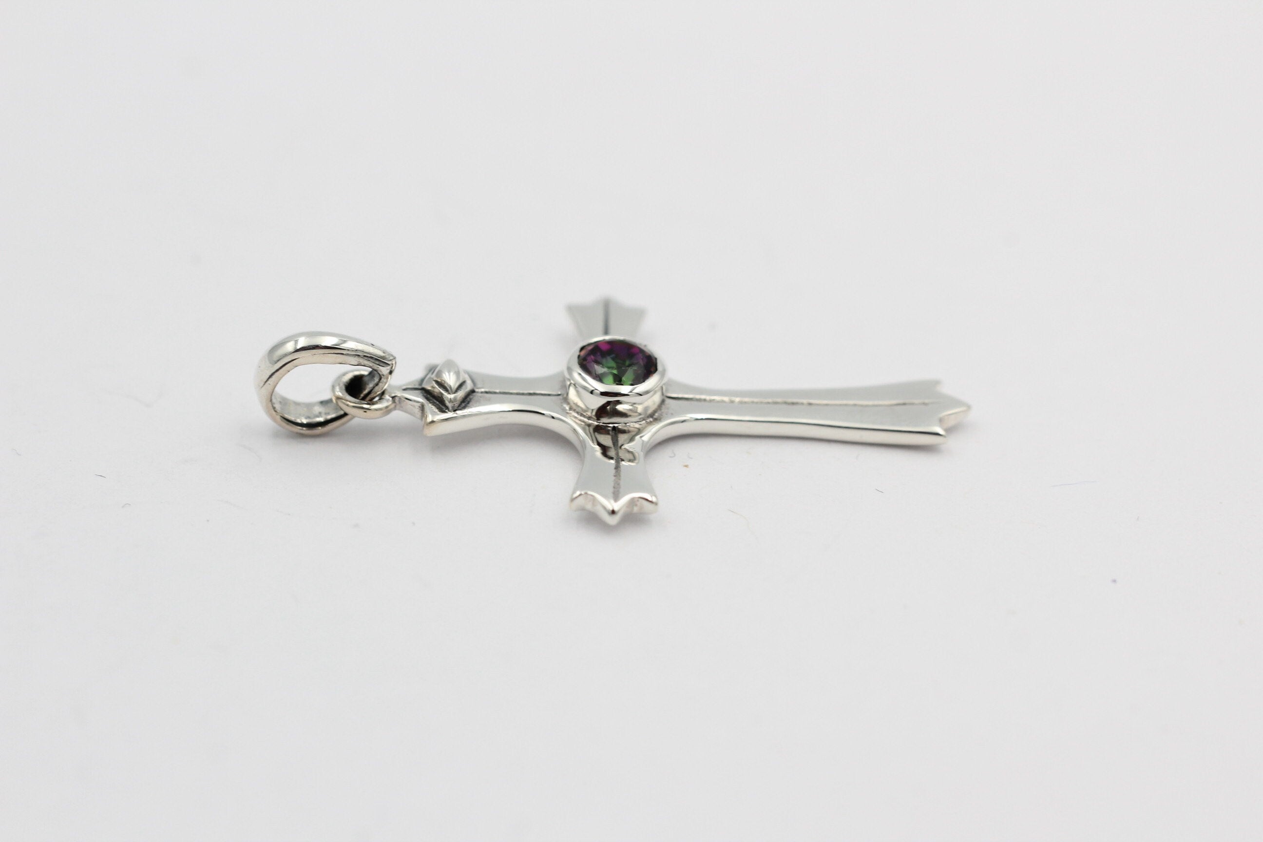 0,36 Carat Mystiktopas Kreuz Anhänger 925 Silber mystic Topas