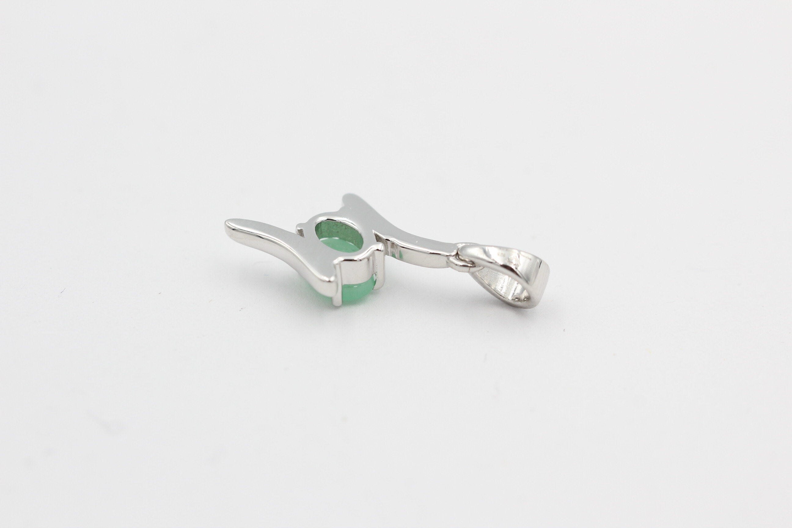 0,72  Carat Smaragd Anhänger 925 Silber  Smaragdanhänger