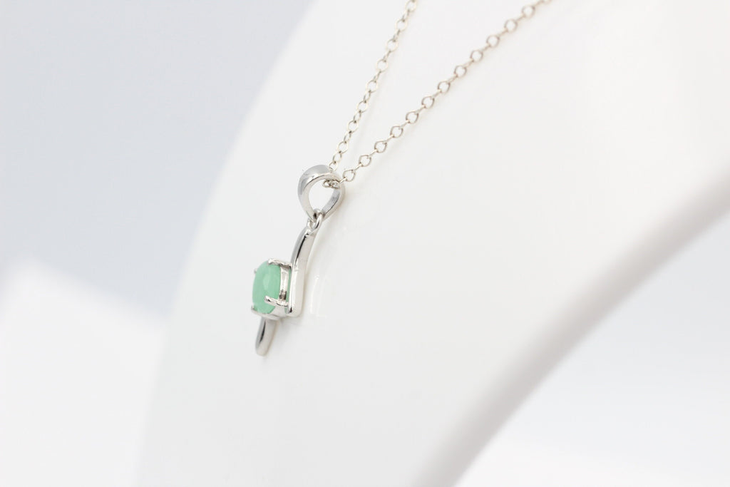 0,72  Carat Smaragd Anhänger 925 Silber  Smaragdanhänger