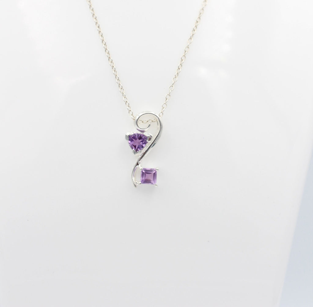 Edler 1,3 Carat Amethyst Design Anhänger 925 Silber   Schmuck