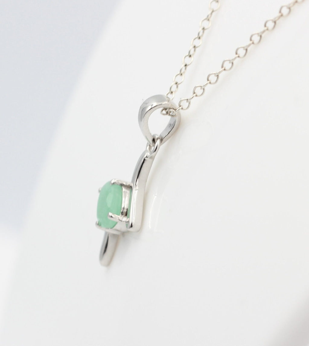 0,72  Carat Smaragd Anhänger 925 Silber  Smaragdanhänger