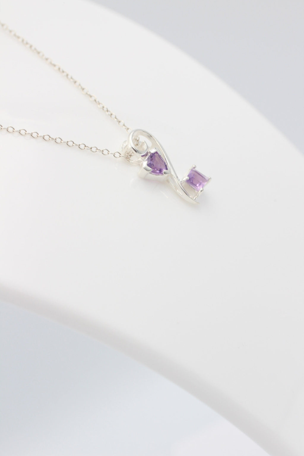 Edler 1,3 Carat Amethyst Design Anhänger 925 Silber   Schmuck