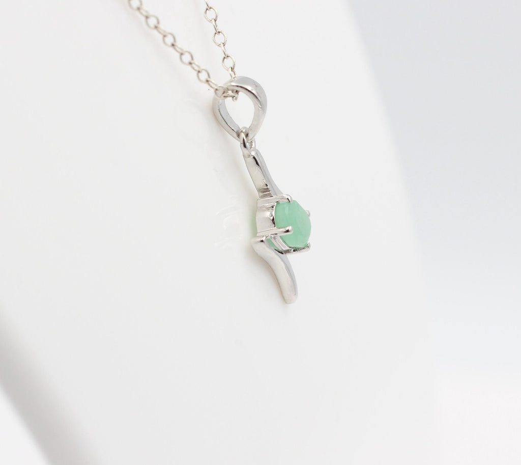 0,72  Carat Smaragd Anhänger 925 Silber  Smaragdanhänger