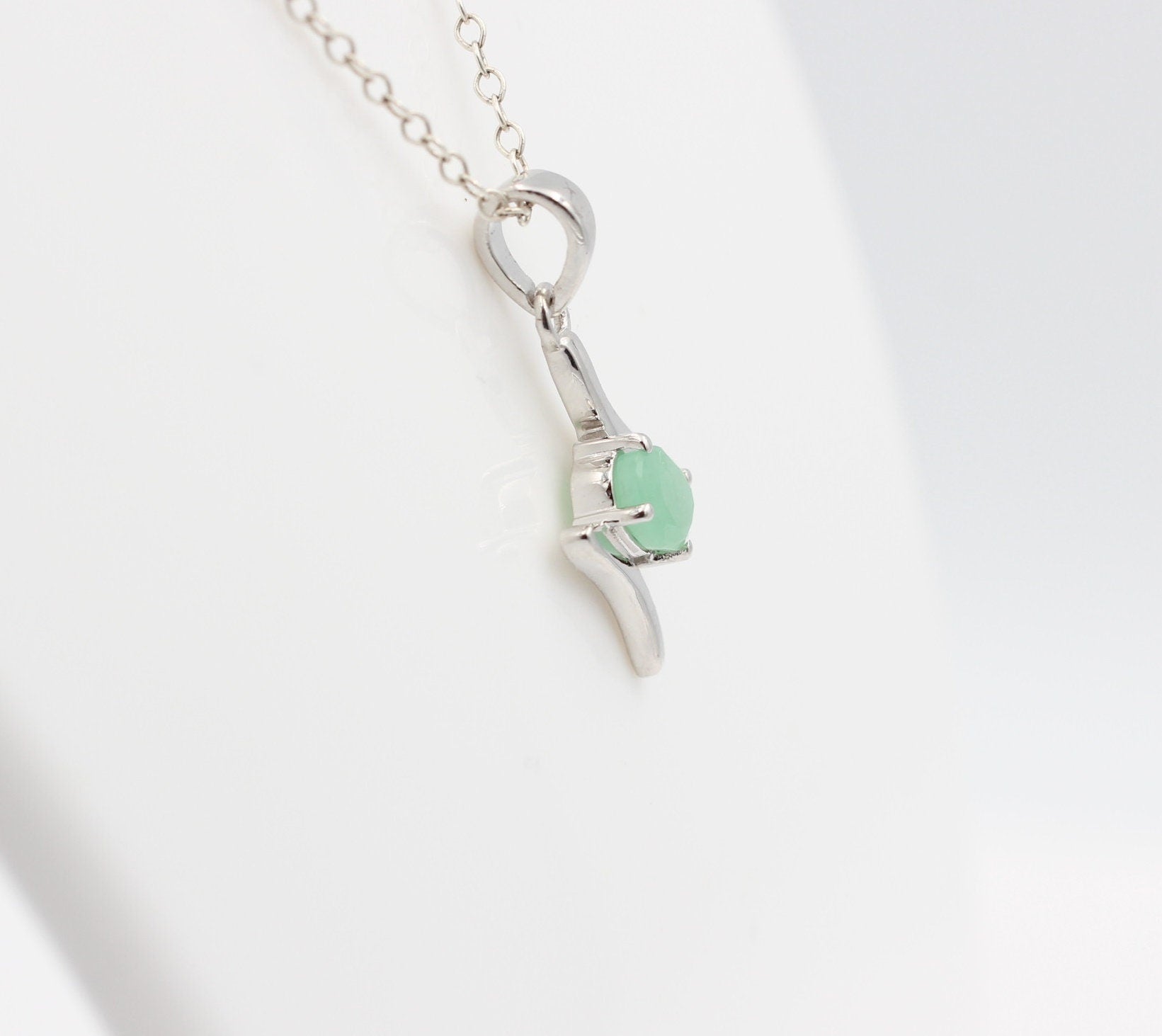 0,72  Carat Smaragd Anhänger 925 Silber  Smaragdanhänger