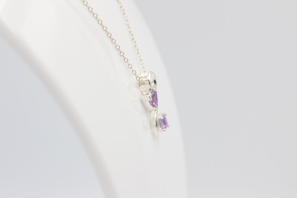 Edler 1,3 Carat Amethyst Design Anhänger 925 Silber   Schmuck