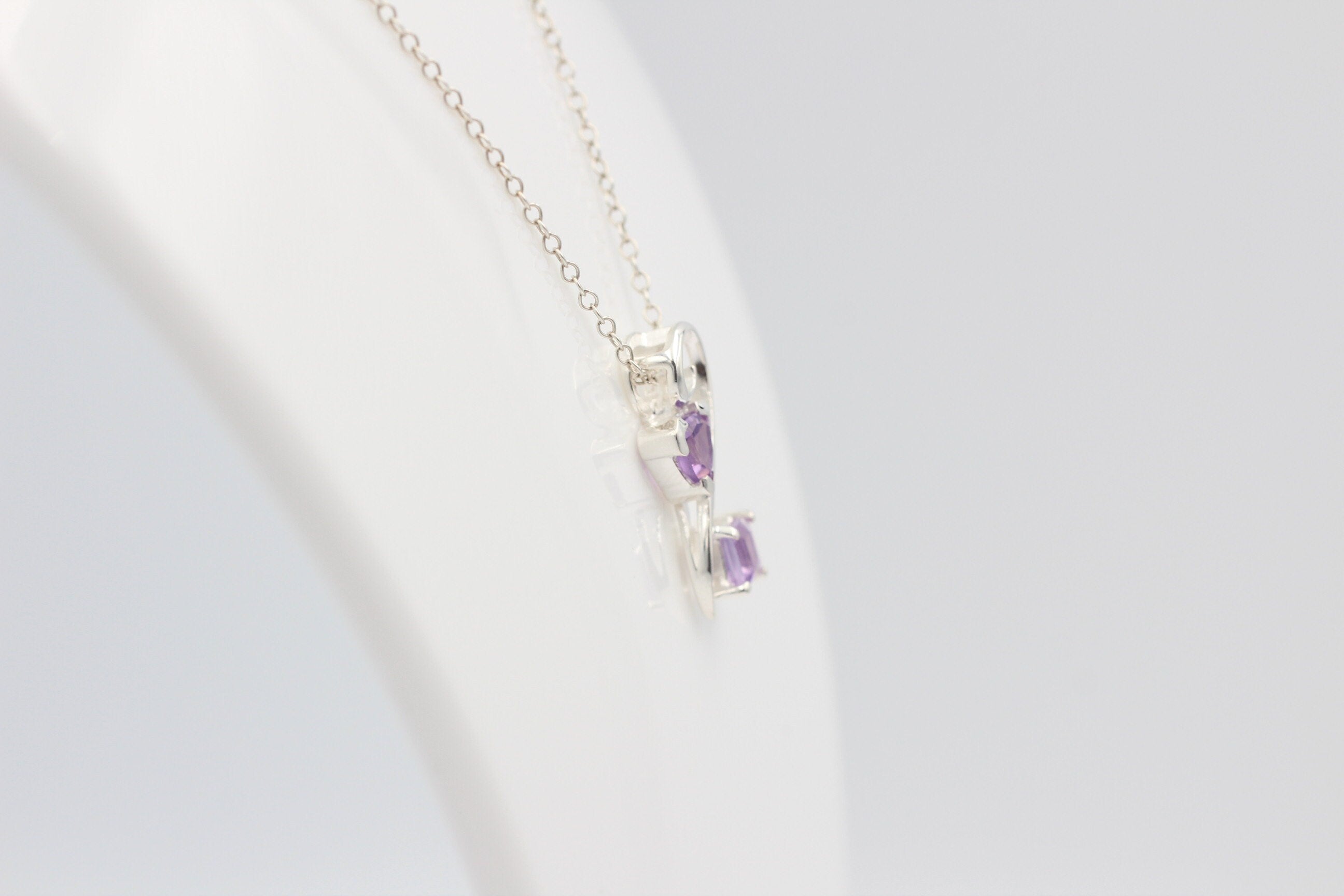 Edler 1,3 Carat Amethyst Design Anhänger 925 Silber   Schmuck
