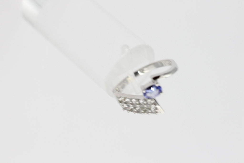 1,3 Carat Tansanit aus Afrika Weißtopas Ring 925 Silber Gröpße 8 / 58,5