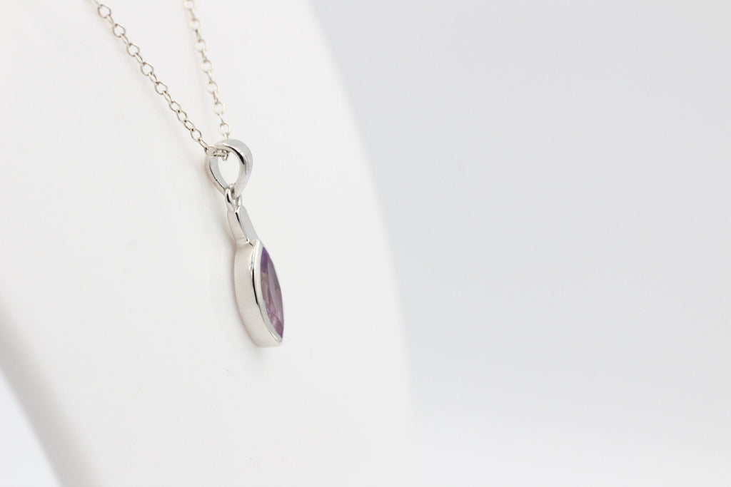 1,8 Carat pink Amethyst  Anhänger 925 Silber pinker Edelstein