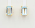Edle 1,1 Carat Blautopas  Ohrstecker 925 Silber vergoldet Ohrring Schmuck
