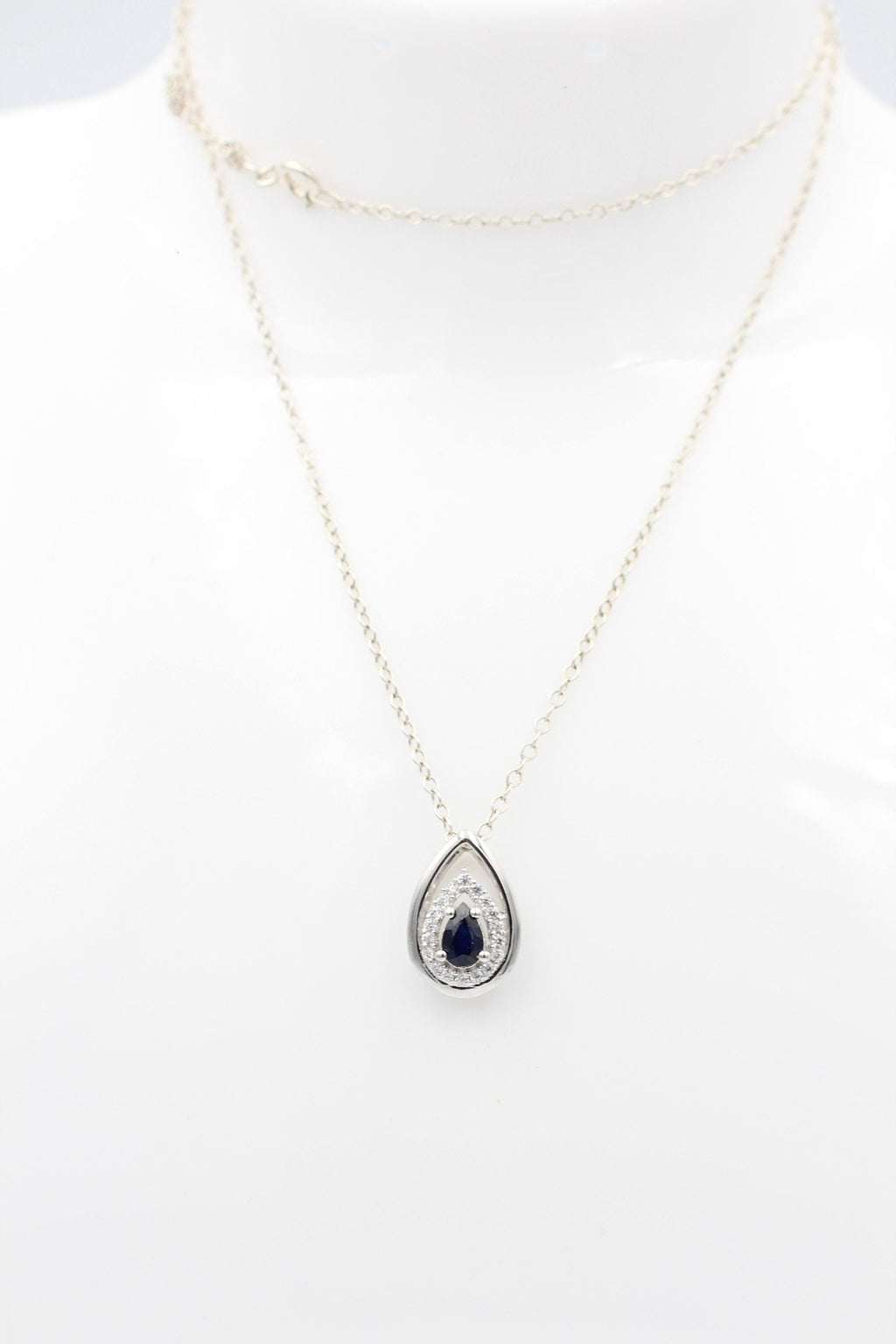Edler 0,51 Carat Saphir Anhänger 925 Silber  blauer Saphir