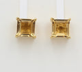 Edle 1,2 Carat Citrin Ohrstecker 925 Silber vergoldet Ohrring  Schmuck