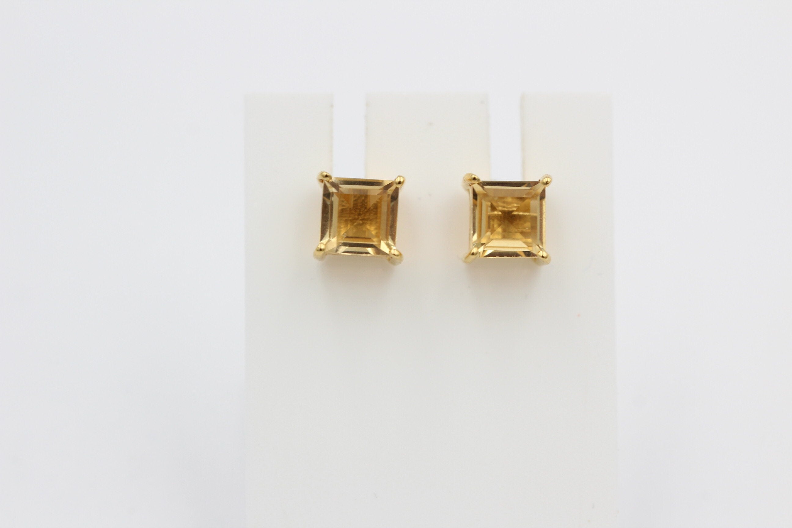 Edle 1,2 Carat Citrin Ohrstecker 925 Silber vergoldet Ohrring  Schmuck